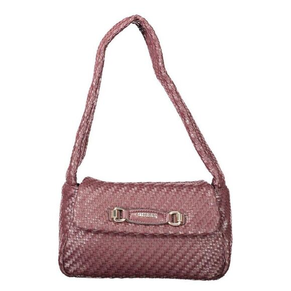 Guess Jeans Woven Shoulder Bag Women Brown Handbags